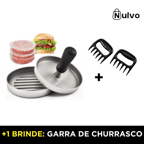 Kit Prensa Modeladora de Hambúrguer + Garra de churrasco